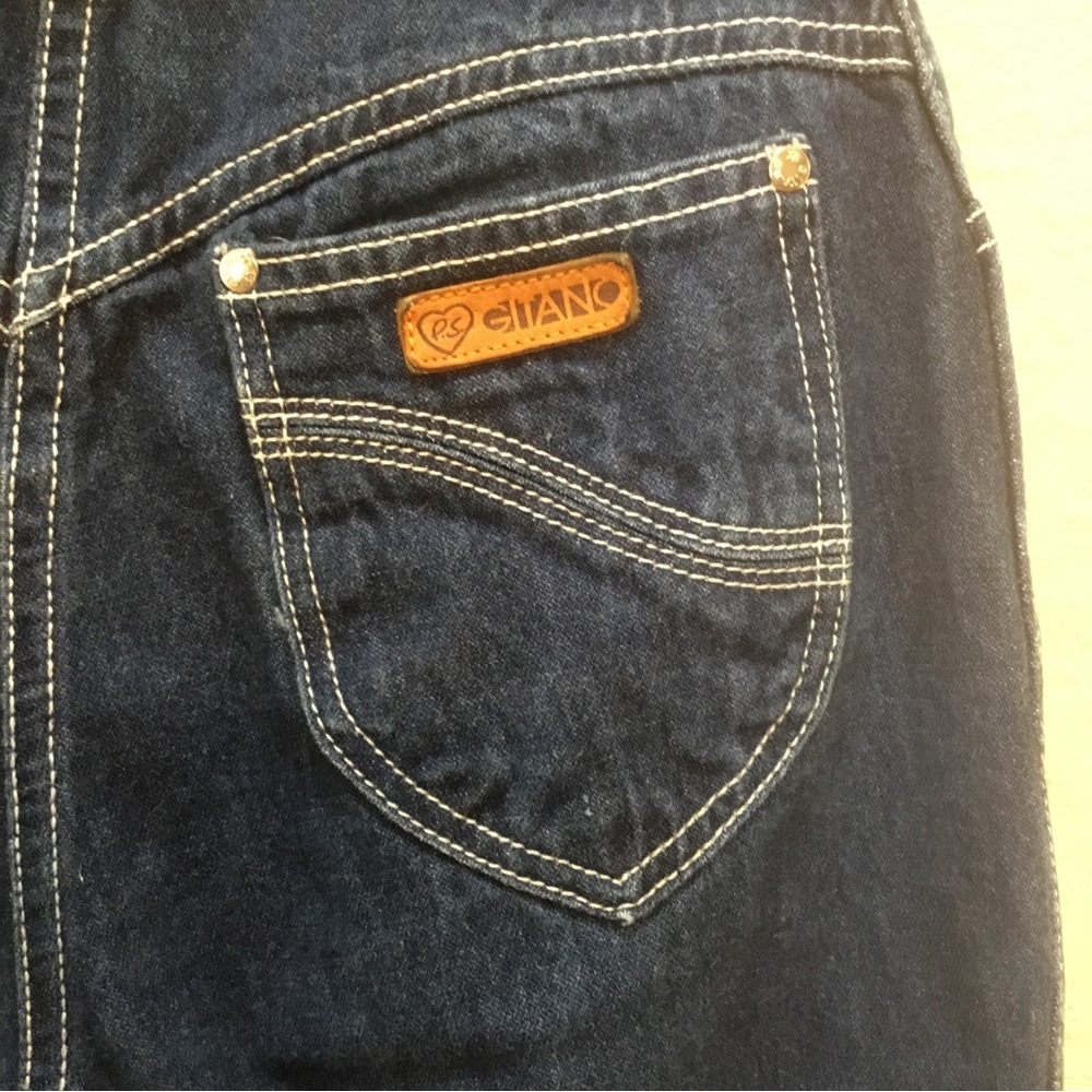 Gitano High Rise 80s Straight Leg Jeans 8/9 Dark Wash VTG 26” Waist 31” Inseam
